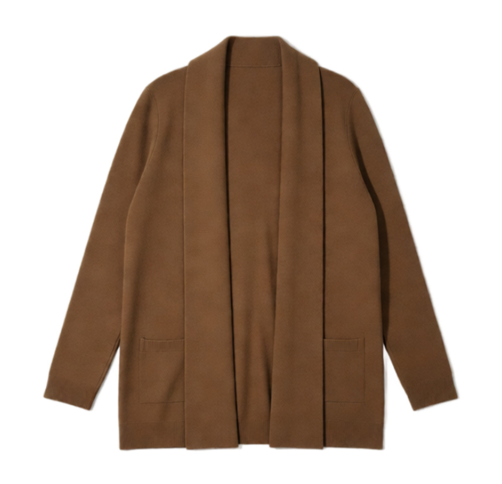 J.Crew Open Front Cardigan 100% cotton Camel Shawl Collar Size M, EUC
